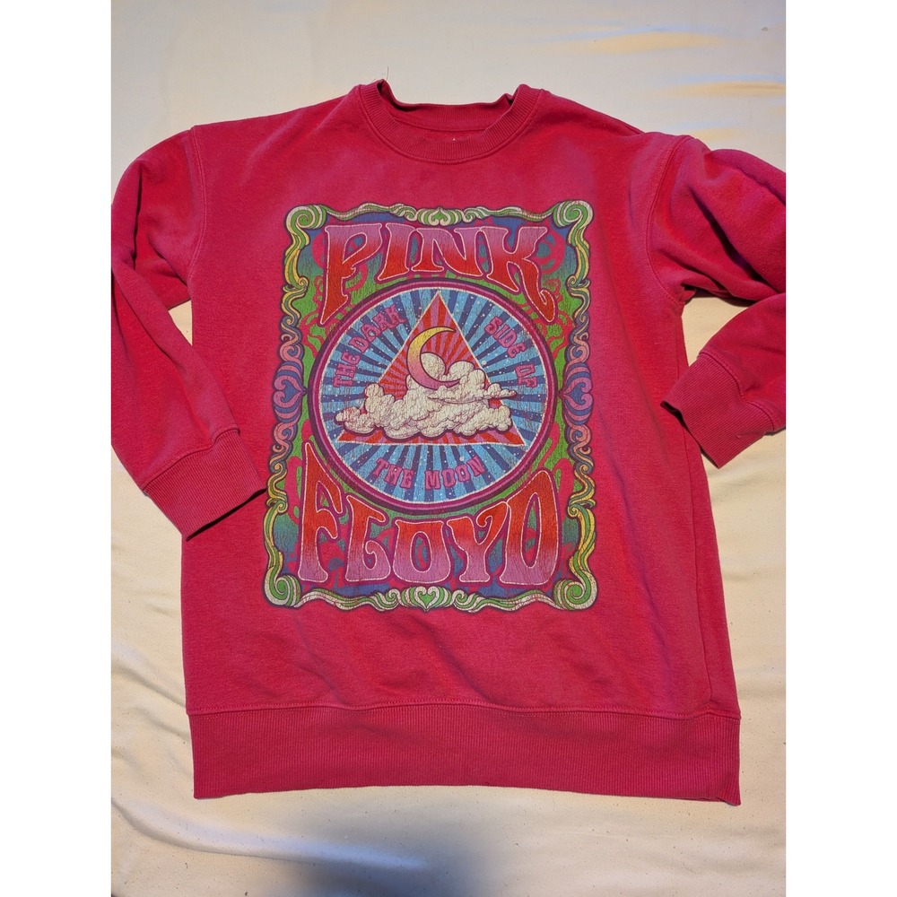 Pink Floyd Dark Side of the Moon Graphic Sweatshirt Pink Kids Large Pullover